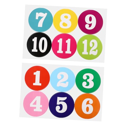 TOYZFRIENDY 2 Blätter Bunte Runde Wasserfeste Zahlenaufkleber Selbstklebende Nummerische Etiketten zum Dekorieren Nummernpaster für Haushalt DIY und Geschenkverpackung von TOYZFRIENDY