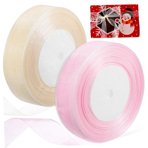 TOYZFRIENDY 2 Rollen Transparente Geschenkband Organzaband Breit Rosé Lange Durchsichtige Deko Bänder für Geschenkverpackung Blumen Flaschen Hochzeit Partydekoration TOYZFRIENDY 2 Rollen Transparente Geschenkband Organzaband Breit Rosé Lange Durchsichtige Deko Bänder für Geschenkverpackung Blumen Flaschen Hochzeit Partydekoration von TOYZFRIENDY