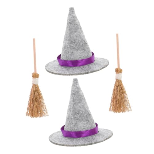 TOYZFRIENDY 2 Sätze Miniatur Hexenbedarf Set Teiliges Set mit Grauen Hexenhüten und Kleinen Besen für Diy Mini Landschaften und Halloween Dekorationen für Partys und Cosplay TOYZFRIENDY 2 Sätze Miniatur Hexenbedarf Set Teiliges Set mit Grauen Hexenhüten und Kleinen Besen für Diy Mini Landschaften und Halloween Dekorationen für Partys und Cosplay von TOYZFRIENDY