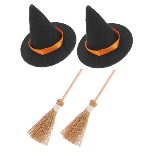 TOYZFRIENDY 2 Sätze Miniatur Hexenbesen und Hexenhüte Set Teiliges Halloween für Miniaturhäuser Schwarze Hüte und Kleine Besen für Bastelprojekte und Gruselige Garteninszenierungen TOYZFRIENDY 2 Sätze Miniatur Hexenbesen und Hexenhüte Set Teiliges Halloween für Miniaturhäuser Schwarze Hüte und Kleine Besen für Bastelprojekte und Gruselige Garteninszenierungen von TOYZFRIENDY