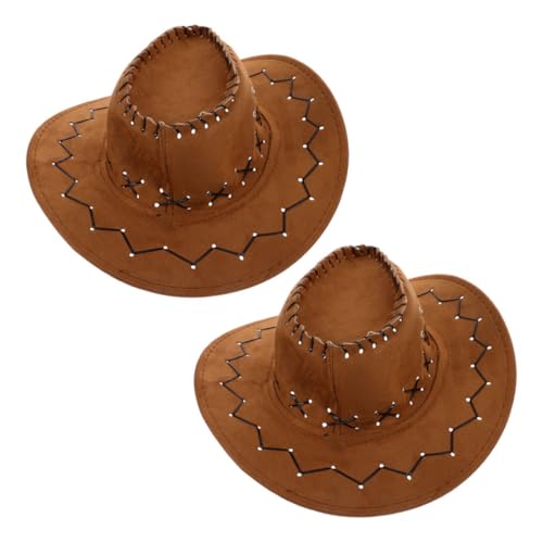 TOYZFRIENDY 2 Stück Cowboyhut Western Fedora mit Breiter Krempe Atmungsaktives Modisches Rodeo Kopfbedeckung für Jungen Mädchen Sonnenschutz und Vielseitiges Accessoire für Western Partys von TOYZFRIENDY
