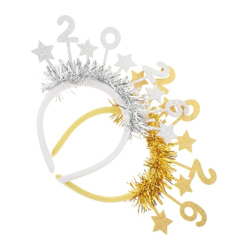 TOYZFRIENDY 2 Stück Glitzer Stern Haarreifen Neujahr Party Kopfschmuck für Erwachsene Leicht Komfortabel Festlich Silbern Gold TOYZFRIENDY 2 Stück Glitzer Stern Haarreifen Neujahr Party Kopfschmuck für Erwachsene Leicht Komfortabel Festlich Silbern Gold von TOYZFRIENDY
