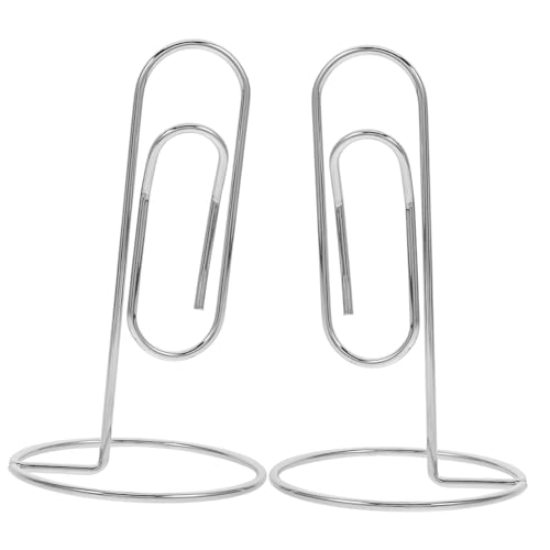 TOYZFRIENDY 2 Stück Metall Fotoclips Platzkartenhalter mit Stabilem Sockel Hohe Tischkartenhalter für Restaurant Hochzeit Memo Menüclip Langlebig und Rostfrei Silberfarben von TOYZFRIENDY