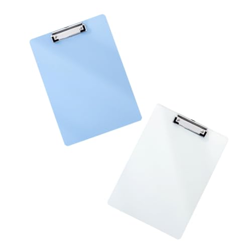 TOYZFRIENDY 2 Stück Teiliges Kunststoff Schreibunterlage mit Aktenclip Praktische Dokumentenmappe für Büro und Schule Zufällige Farben als Handskizzen Schreibunterstützung Zufällige Farbe von TOYZFRIENDY