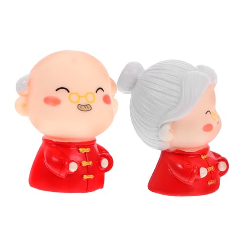 TOYZFRIENDY 2 Stück Teiliges Miniatur ehepaar Figuren Ältere Handliche Jubiläumsdekoration Romantische Kuchendeko Passende Geschenkidee für Weihnachten Hochzeit Geburtstag Stilvolle von TOYZFRIENDY
