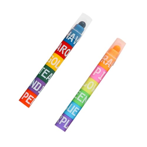 TOYZFRIENDY 2 Stück Teiliges Zusammensteckbare Marker Stifte Praktische Fluoreszierende Textmarker für Schule und Büro Langlebig Flach Ergonomisch Leuchtende Retro farben Vielseitig von TOYZFRIENDY