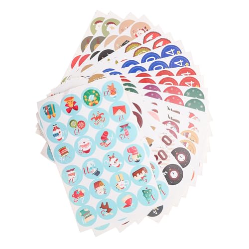 TOYZFRIENDY 20 Blatt Zahlen Weihnachtsaufkleber Selbstklebend Party Geschenkverpackung Aufkleber mit Weihnachtsmotiv für Geschenktüten Karten Dekoration von TOYZFRIENDY