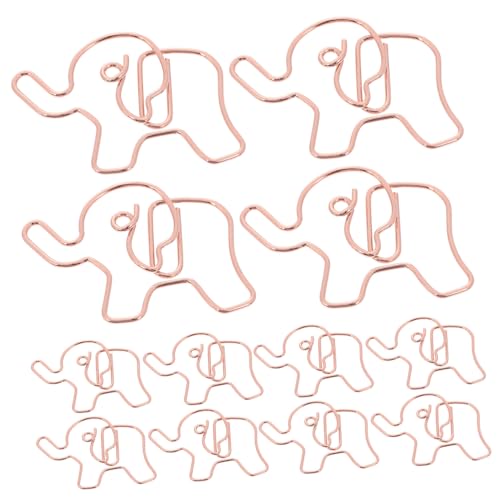 TOYZFRIENDY 20 Stück Große Elefant Büroklammern aus Metall Dekorative Langlebige Papierklammern für Büro Schule und Zuhause Vielseitige Organizer und Niedliche Lesezeichen von TOYZFRIENDY