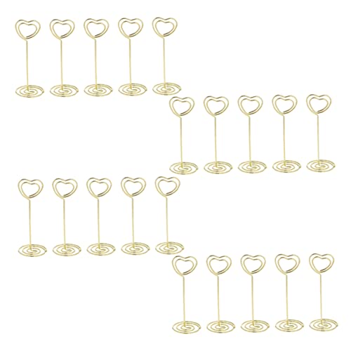 TOYZFRIENDY 20 Stück Kreative Herz Memo Clips Gold Vielseitige Kartenhalter für Notizen Tischdekoration und Erinnerungen für Hochzeiten Partys und Zuhause von TOYZFRIENDY