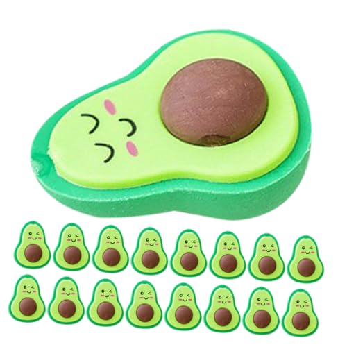 TOYZFRIENDY 20 Stück Teiliges Avocado Radiergummi Multifunktionale Cartoon Radiergummis Sichere und Langlebige Schreibwaren als Partydekoration Schulbedarf Gemischte Designs von TOYZFRIENDY