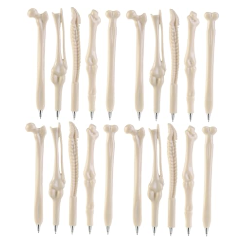 TOYZFRIENDY 20 Stück Teiliges Halloween Kugelschreiber mit Knochenform Schwarze Mine Glattes Schreiben Tragbare Stifte für Schüler Büro und Partygeschenke Ergonomisches Design Schnell von TOYZFRIENDY