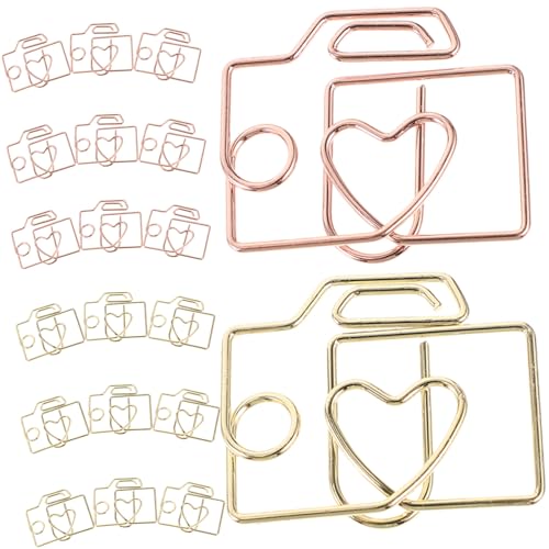 TOYZFRIENDY 20 Stück Teiliges Kreative Metallklammern in Gold und Roségold Einzigartige Kleine Büroklammern für Dokumente Fotos Bastelarbeiten und Notizen Praktische Multifunktionale von TOYZFRIENDY