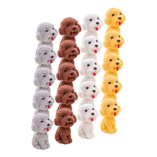 TOYZFRIENDY 20 Stück Teiliges Radiergummis Welpenform Bunte Radiergummis als Schulbedarf Lustige Hundemotive Sicher und Praktisch für Grundschule und Geschenkideen Zufällige von TOYZFRIENDY