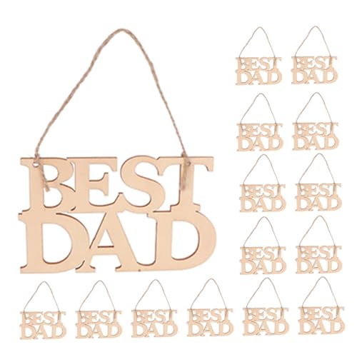TOYZFRIENDY 20 Stück Teiliges Vatertags-holzanhänger Schnur Unlackierte Hollow Holzscheiben Kreative Dad Buchstaben Vielseitige DIY Wand Schlüsselanhänger für Papa und Dekoration von TOYZFRIENDY