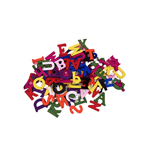 TOYZFRIENDY 200 Stück Bunte Holzbuchstaben mit Loch Leichte DIY holzstücke für Bastelprojekte Sichere Glatte Oberfläche Vielseitig für Dekoration Handwerk Kinderförderung und Wohnaccessoires von TOYZFRIENDY