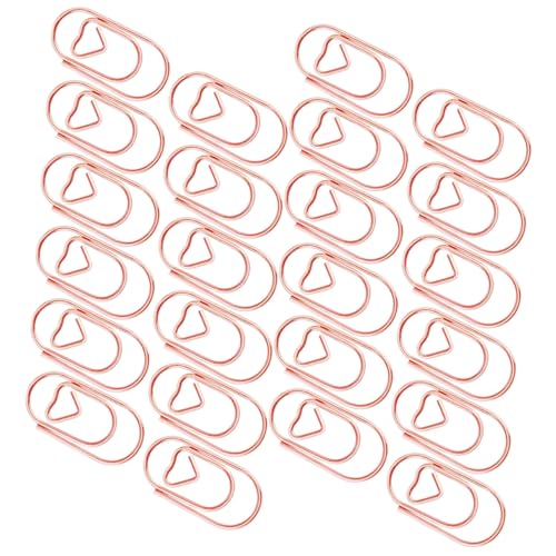 TOYZFRIENDY 200 Stück Herzförmige Büroklammern Metall Kleine Papierklammern Bunte Lesezeichen Clips für Büro Schule Zuhause Dokumentenhalter Rosa Gold von TOYZFRIENDY
