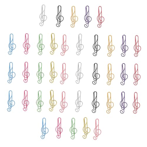 TOYZFRIENDY 200 Stück Teiliges Bunte Metall büroklammern in Musiknotenform Robuste Farbige Lesezeichenclips für Schule Büro und Kreative Organisation als Geschenk für Musikliebhaber und von TOYZFRIENDY