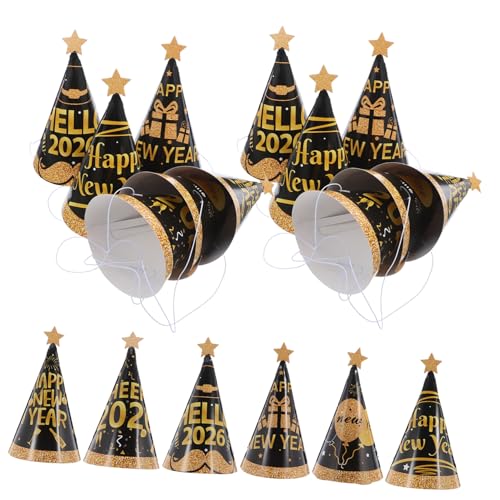 TOYZFRIENDY 24 Stück Teiliges Neujahrs Papierkegel Hüte Leichte Bequeme Partyhüte für Silvester Feiern Platzsparend Fröhliche Dekoration für Erwachsene von TOYZFRIENDY