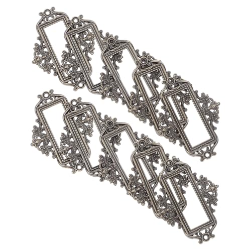 TOYZFRIENDY 24 Stück Teiliges Vintage Metall Etikettenrahmen Antike Schubladenbeschriftung Halter für Büro Holzschränke Regale Robuste Metall Karteikartenhalter für Effiziente von TOYZFRIENDY