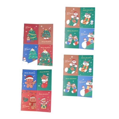 TOYZFRIENDY 24 Stück Teiliges Weihnachts Notizblock Softcover Schreibhefte Kompakte Notizbücher mit Gingerbread Weihnachtsbaum Designs Farblich Sortiert für Notizen und von TOYZFRIENDY