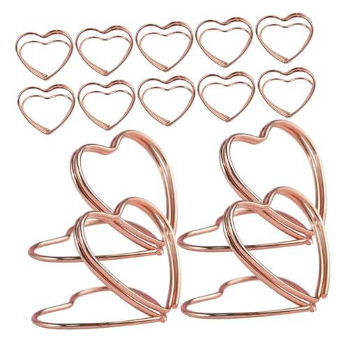 TOYZFRIENDY 25 Stück Teiliges Herzförmige Metall Memohalter Tischkartenhalter für Hochzeit Geburtstag Tragbar Vielseitig für Fotos Namenskarten Platzkarten Romantisches Design in Roségold von TOYZFRIENDY