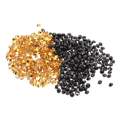 TOYZFRIENDY 2Er-Pack Diamanten Gold Schwarz Spitzenbasis Glitzersteine zum Streuen Hochzeit Tischdeko Vase Füller Party Konfetti Vielseitige DIY Schmuckverzierung von TOYZFRIENDY