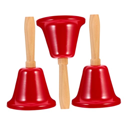 TOYZFRIENDY 3 Stück Handglocke Rot Metall mit Holzgriff Laute Tischglocke für Service Klassenzimmer und Senioren Tragbare und Robuste Handklingel für Restaurants Hotels und Zuhause TOYZFRIENDY 3 Stück Handglocke Rot Metall mit Holzgriff Laute Tischglocke für Service Klassenzimmer und Senioren Tragbare und Robuste Handklingel für Restaurants Hotels und Zuhause von TOYZFRIENDY