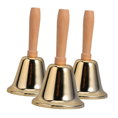 TOYZFRIENDY 3 Stück Handglocken Teilig mit Holzgriff Lauter Klarer Metall Handglocken für Service Unterricht Party Hochzeit Vielseitig Leicht Tragbar Goldfarben TOYZFRIENDY 3 Stück Handglocken Teilig mit Holzgriff Lauter Klarer Metall Handglocken für Service Unterricht Party Hochzeit Vielseitig Leicht Tragbar Goldfarben von TOYZFRIENDY
