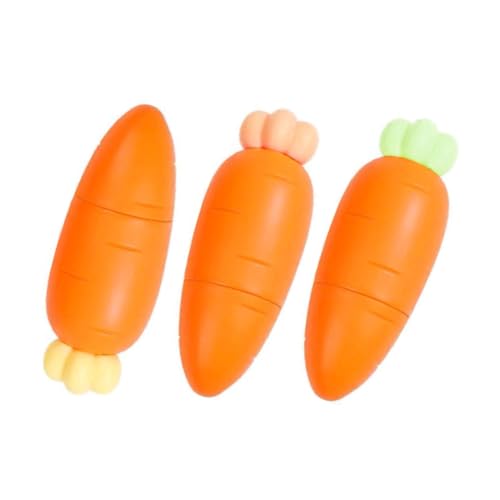 TOYZFRIENDY 3 Stück Mini Textmarker Karottenform Kreative Fluoreszierende Marker Schräger Stiftkopf Tragbar für Schule Büro Zufällige Farbe Zufällige Farbe von TOYZFRIENDY