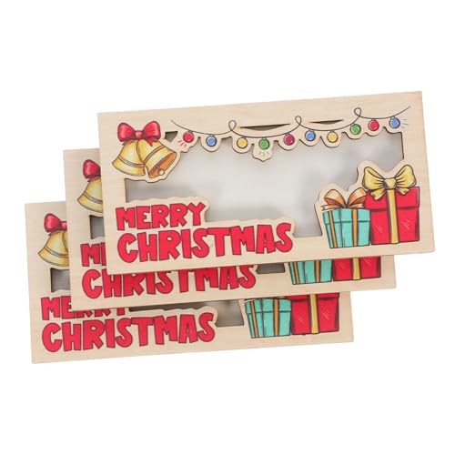 TOYZFRIENDY 3 Stück Teiliges Weihnachts Geldhalter aus Holz Kompakter Cash Organizer und Festlicher Kartenhalter für Weihnachtsfeiern Leicht und Tragbar für Bargeld und Visitenkarten von TOYZFRIENDY