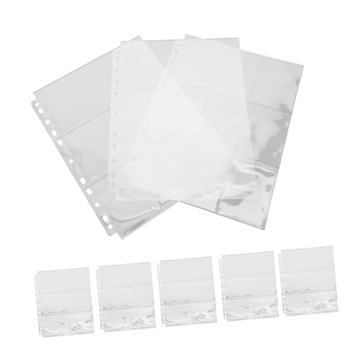 TOYZFRIENDY 30 Blatt PP Fotokartenhüllen mit Fächern Nachfüllseiten Transparente Kartenaufbewahrung Große Kapazität Sammelkarten Organizer Wiederverwendbare Lose für Trading Cards von TOYZFRIENDY