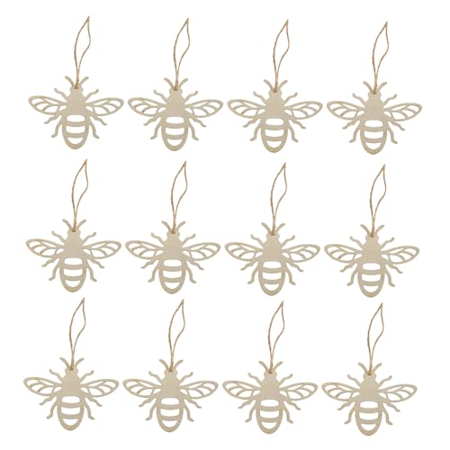 TOYZFRIENDY 30 Stück Teiliges Holz bienen Anhänger zum Bemalen Unbehandelte Holzscheiben zum Basteln Kreative DIY Hängedeko für kreative Beschäftigung und Individuelle Dekoration von TOYZFRIENDY