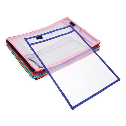 TOYZFRIENDY 30 Stück Teiliges PVC Trocken Abwischbare Hüllen mit Stifthalter Wiederverwendbare Dokumententaschen Wasser und Schmutzabweisend Beidseitig Transparent für Schule TOYZFRIENDY 30 Stück Teiliges PVC Trocken Abwischbare Hüllen mit Stifthalter Wiederverwendbare Dokumententaschen Wasser und Schmutzabweisend Beidseitig Transparent für Schule von TOYZFRIENDY