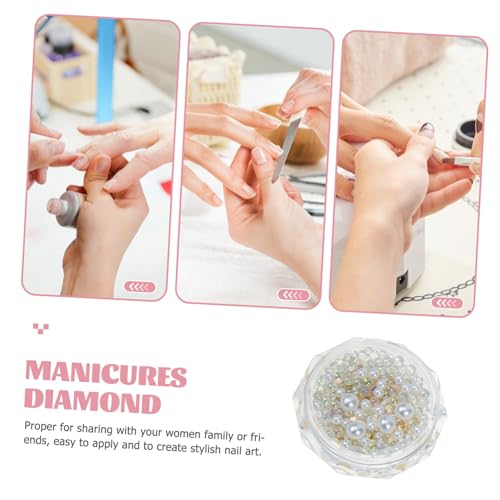 TOYZFRIENDY 4 Boxen Nagelperlen Boxen mit Gemischten Dekorative Perlenschmuck für Nail Art Elegante Nageldekoration für DIY Nageldesign Geeignet für Kreative Maniküre und Handyhüllen von TOYZFRIENDY