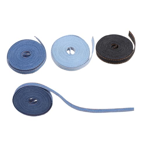 TOYZFRIENDY 4 Rollen Multi Funktion Denim Stoffband Je Farbverlauf Geschenkband DIY Kleidung Dekoration Vielseitiges Band für Schleifen Verpackung und Kreative Bastelideen von TOYZFRIENDY