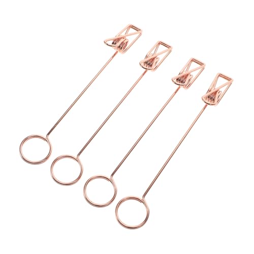 TOYZFRIENDY 4 Stück Doppelkopf Metall Clip Langlebig Klammer Notizhalter für Büro Hochzeit Party Tischkartenhalter Multifunktional von TOYZFRIENDY