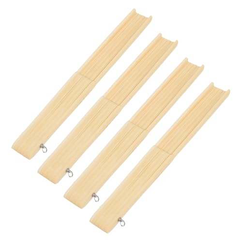TOYZFRIENDY 4 Stück Fächerrahmen Japanischer Stil Diy Handfächer Material Robust Faltfächer Zubehör Für Basteln Teezeremonien Festliche Dekoration Traditionell Elegant von TOYZFRIENDY