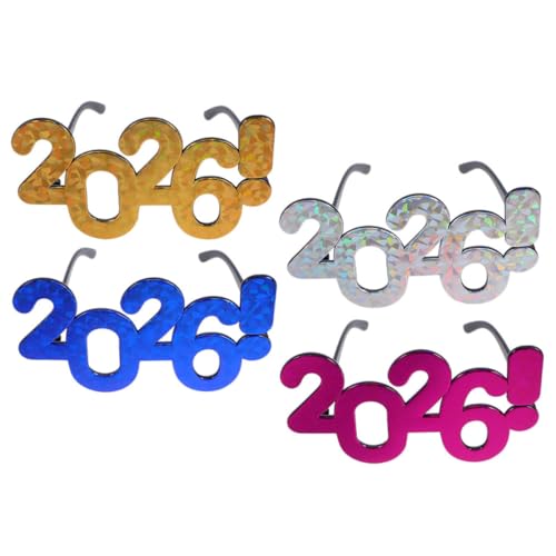 TOYZFRIENDY 4 Stück Lustige Brille Silvester Brille Frohe Silvester-gläser Glitzer-party-brillenrahmen Urlaubsparty Foto Requisiten Stk TOYZFRIENDY 4 Stück Lustige Brille Silvester Brille Frohe Silvester-gläser Glitzer-party-brillenrahmen Urlaubsparty Foto Requisiten Stk von TOYZFRIENDY