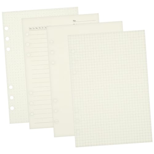 TOYZFRIENDY 4 Stück Nachfüllpapier Kariert Gelocht Nachfüllblätter für Ringbuch Planer Notizbuch Nachfüllbare Lose Blätter Glattes Schreibpapier Langlebig von TOYZFRIENDY