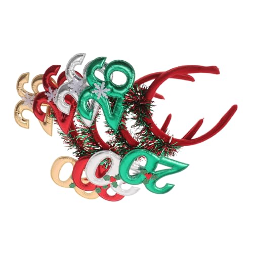 TOYZFRIENDY 4 Stück Teiliges Year Headband Glitzernde Tinsel Schneeflocken Beeren Stirnbänder Rot Gold Grün Silber Leichtes Party-accessoire für Silvesterfeiern Foto-requisiten und Festliche von TOYZFRIENDY