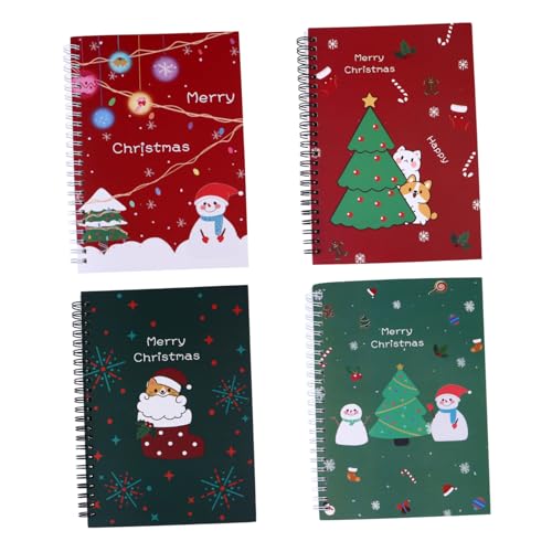 TOYZFRIENDY 4 Stück Weihnachts Notizbücher Spiralbindung Cartoon Design für Schüler Tagebuch Reisejournal mit Liniertem Papier für Schule und Alltag TOYZFRIENDY 4 Stück Weihnachts Notizbücher Spiralbindung Cartoon Design für Schüler Tagebuch Reisejournal mit Liniertem Papier für Schule und Alltag von TOYZFRIENDY