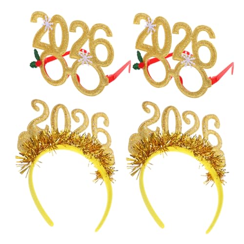 TOYZFRIENDY 4 Stücke Teiliges Silvester Party Haarreifen und Brillen Glitzernde Festtagsaccessoires für Neujahrsfeier Vielseitig Kombinierbar für Festliche Looks bei Familien und TOYZFRIENDY 4 Stücke Teiliges Silvester Party Haarreifen und Brillen Glitzernde Festtagsaccessoires für Neujahrsfeier Vielseitig Kombinierbar für Festliche Looks bei Familien und von TOYZFRIENDY