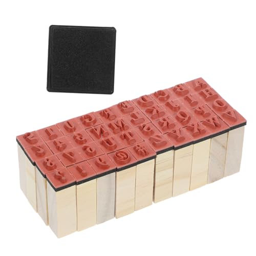 TOYZFRIENDY 40 Stück Teiliges Holzstempel mit Großbuchstaben für Scrapbooking und DIY Kompakte Kleine Holzstempel für Journaling Stabiles Material für Kartenherstellung und Kreative von TOYZFRIENDY