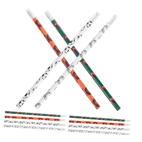 TOYZFRIENDY 48 Stück Teiliges Set Sport Buntstifte mit Radiergummi Basketball und Fußball Design Robuste Holzstifte für Schule Partygeschenke und Zeichnen Motivierend für von TOYZFRIENDY