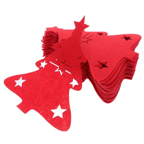 TOYZFRIENDY 48 Stück Teiliges Weihnachts-besteckhalter Filz Tannenbaumförmige Bestecktaschen für Festliche Tischdekoration Stabile und Weiche Besteckhalter für Weihnachtsfeier von TOYZFRIENDY