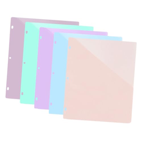TOYZFRIENDY 5 Blätter Teiliges Binder Pockets Transparent Abheftbare Dokumententaschen mit Löchern Verschleißfest Multifunktionale Sammelmappe für Büro Schule Leichte Langlebige von TOYZFRIENDY