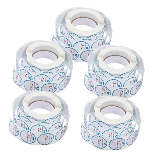 TOYZFRIENDY 5 Rollen „homemade with Love“-aufkleber, Klein, Rund, Kraftpapier, Backetiketten-aufkleber Für Marmeladengläser, Geleegläser, Einmachflaschen, Kekstüten von TOYZFRIENDY