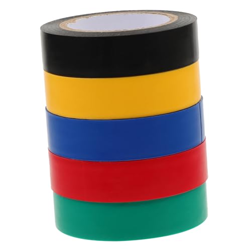 TOYZFRIENDY 5 Rollen Isolierband Farben Rot Gelb Blau Grün und Schwarz Hochwertiges Elektrisches Klebeband für Sichere Verkabelung und Reparaturen für Innenbereich TOYZFRIENDY 5 Rollen Isolierband Farben Rot Gelb Blau Grün und Schwarz Hochwertiges Elektrisches Klebeband für Sichere Verkabelung und Reparaturen für Innenbereich von TOYZFRIENDY