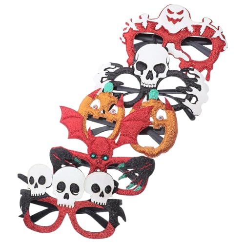 TOYZFRIENDY 5 Stück Halloween Brillen mit Kürbis Fledermaus Designs Glitter Party Brillen Vielseitige Fotorequisiten für Halloween Kostüm Cosplay und Erwachsene von TOYZFRIENDY