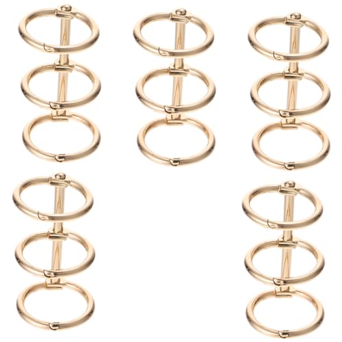 TOYZFRIENDY 5 Stück Metall Buchringe Goldene Ringbinder Ringe für Loseblattsammlung Robust Leicht zu Öffnen Geeignet für DIY Notizbücher Ordner Künstler und Bürobedarf von TOYZFRIENDY